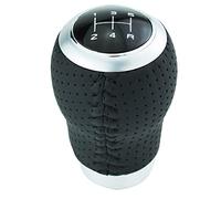 Temzzer 5 Speed Gear Shifter Lever knob Car Shift Stick Handle Light PU Leather Transmission Shift Head for Most Manual Automotive Vehicles (Black Stitches)
