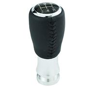 Temzzer 5 Speed Shifter Knob Light PU Leather Gear Lever Handle Car Transmission Shift Stick for Most Manual Automotive Vehicles (Black Stitches)