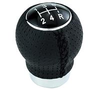 Temzzer 5 Speed Stick Shifter Knob Ball PU Leather Gear Shift Lever Handle for Most Manual Automotive Vehicles (Black)