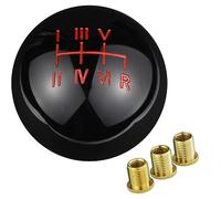 Temzzer 6 Speed Gear Knob Resin Shifter Head Shift Lever Handle Weighted for Most Manual Automatic Vehicles Cars M10x1.5 M10x1.25 M8x1.25 (Black, Red)