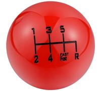 Temzzer Ball Resin Car Gear Lever Shifter Knob 6 Speed Heavy Vehicle Shift Handle Stick Head for Most Manual Automotive Vehicles (Red)
