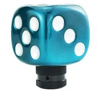 Temzzer Dice Shape Transmission Shifter Knob Resin Vehicle Shift Lever Stick Handle for Most Manual Automotive Vehicles (Metallic, Blue)
