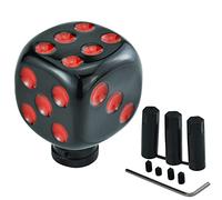 Temzzer Dice Shape Transmission Shifter Knob Resin Vehicle Shift Lever Stick Handle for Most Manual Automotive Vehicles (Black, Red)