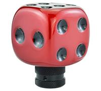 Temzzer Dice Shape Transmission Shifter Knob Resin Vehicle Shift Lever Stick Handle for Most Manual Automotive Vehicles (Red, Black)