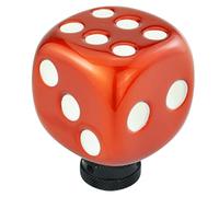 Temzzer Dice Shape Transmission Shifter Knob Resin Vehicle Shift Lever Stick Handle for Most Manual Automotive Vehicles (Orange, White)