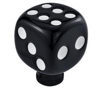 Temzzer Dice Shape Transmission Shifter Knob Resin Vehicle Shift Lever Stick Handle for Most Manual Automotive Vehicles (Black, White)