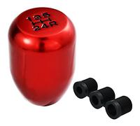 Temzzer Gear Knob 5 Speed Weighted Shifter Knob Gear Stick Short Handle for Most Manual Automatic Vehicles (Red)