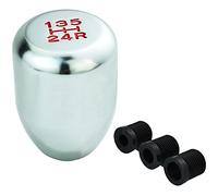 Temzzer Gear Knob 5 Speed Weighted Shifter Knob Gear Stick Short Handle for Most Manual Automatic Vehicles (Silver)
