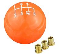 Temzzer Gear Shift Knob 6 Speed Ball Shifter Stick Head Resin Gear Lever Handle for Most Manual Automatic Vehicles M10x1.5 M10x1.25 M8x1.25 (Orange 2)