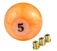 Temzzer Gear Shifter Knob Billiard Shapes Shift Stick Lever Handle Resin Gear Shift Handle for Most Manual Automatic Vehicles M10x1.5 M10x1.25 M8x1.25 (Orange 5)