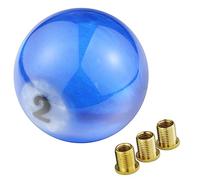 Temzzer Gear Shifter Knob Billiard Shapes Shift Stick Lever Handle Resin Gear Shift Handle for Most Manual Automatic Vehicles M10x1.5 M10x1.25 M8x1.25 (Blue 2)