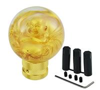 Temzzer Golden Wealth Ball Car Gear Shifter Lever Knob Transparent Resin Vehicle Shift Knob Stick Lever for Most Manual Automotive Vehicles (Gold)