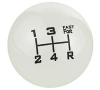 Temzzer Luminous Ball Resin Car Gear Lever Shifter Knob 5 Speed Heavy Vehicle Shift Handle Stick Head for Most Manual Automotive Vehicles (White)