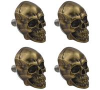 Temzzer Plate Screws Skull Anti-Theft Plate Fasteners Car Tag Frame Screws fit Most Vehicle Motorcycle 4 PCS (Copper)