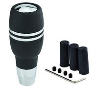 Temzzer Push Button Gear Stick Knob Weighted Shifter Lever Handle 4 in Car Shift Head for Most Automatic Transmission Vehicles (Black Leather)