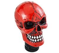 Temzzer Resin Skull Transmission Shift Lever Knob Heavy Shiny Vehicle Shifter Handle Stick Head for Most Manual Automotive Vehicles (Red)