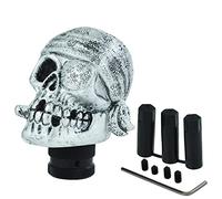 Temzzer Shifter Knob Skull Vehicle Shift Lever Handle Resin Transmission Gear Stick Head for Most Manual Automotive Vehicles (Silver)