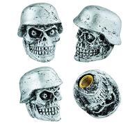 Temzzer Skull Air Tire Valve Caps 4PCS Car Tyre Air Rim Covers Tire Stem Caps for Most Vehicles Bicycles Motorcycles,Silver