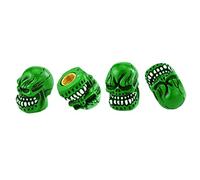 Temzzer Skull Car Tyre Valve Stem Caps 4PC Skeleton Bike Tire Wheel Air Rim Covers for Most Vehicles Bicycles Motorcycles,Green
