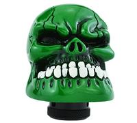 Temzzer Skull Resin Car Gear Shift Lever Handle Heavy Shiny Transmission Gear Shifter Knob for Most Manual Automotive Vehicles (Green)