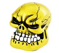 Temzzer Skull Resin Car Gear Shift Lever Handle Heavy Shiny Transmission Gear Shifter Knob for Most Manual Automotive Vehicles (Gold)