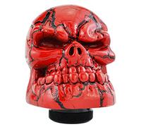 Temzzer Skull Resin Car Gear Shift Lever Handle Heavy Shiny Transmission Gear Shifter Knob for Most Manual Automotive Vehicles (Red Pattern)