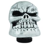 Temzzer Skull Resin Car Gear Shift Lever Handle Heavy Shiny Transmission Gear Shifter Knob for Most Manual Automotive Vehicles (Silver)