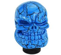 Temzzer Skull Resin Car Gear Shift Lever Handle Heavy Shiny Transmission Gear Shifter Knob for Most Manual Automotive Vehicles (Blue Pattern)