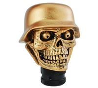 Temzzer Skull Resin Gear Handle Stick Knob Heavy Shiny Car Shifter Lever Head for Most Manual Automotive Vehicles (Copper)