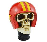 Temzzer Skull Resin Gear Shifter Stick Knob Heavy Shiny Vehicle Shifter Lever Handle for Most Manual Automotive Vehicles (Red)