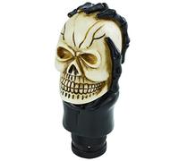 Temzzer Skull Resin Transmission Gear Shifter Lever Knob Heavy Shiny Vehicle Stick Handle for Most Manual Automotive Vehicles (Beige)