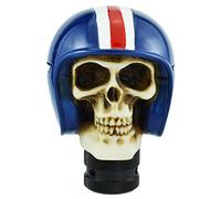 Temzzer Skull Resin Transmission Gear Shifter Stick Knob Heavy Shiny Vehicle Shifter Lever Handle for Most Manual Automotive Vehicles (Blue)