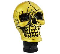 Temzzer Skull Resin Transmission Shift Lever Knob Heavy Shiny Vehicle Shifter Handle Stick Head for Most Manual Automotive Vehicles (Gold)