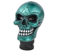 Temzzer Skull Resin Transmission Shift Lever Knob Heavy Shiny Vehicle Shifter Handle Stick Head for Most Manual Automotive Vehicles (Metallic Blue)