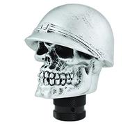 Temzzer Skull Resin Vehicle Gear Handle Stick Knob Heavy Shiny Car Shifter Lever Head for Most Manual Automotive Vehicles (Silver)