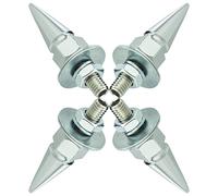 Temzzer Spike Number Plate Screws Car License Plate Bolt Holders Anti-Theft Car Frame Fasteners for Most Motorcycle (Silver)