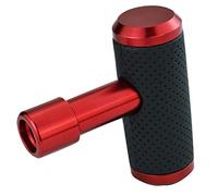 Temzzer T Shifter Knob Leather Shift Knob Gear Shift Stick Head for Most Manual Automatic Vehicles (Red)