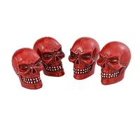 Temzzer Valve Caps Skull Tire Stem Valve Covers Car Tyre Rim Caps Resin for Most Vehicles Bicycles Motorcycles 4Pcs, Red