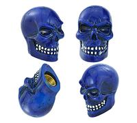 Temzzer Valve Caps Skull Tire Stem Valve Covers Car Tyre Rim Caps Resin for Most Vehicles Bicycles Motorcycles 4Pcs, Blue