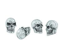 Temzzer Valve Caps Skull Tire Stem Valve Covers Car Tyre Rim Caps Resin for Most Vehicles Bicycles Motorcycles 4Pcs, Silver