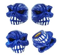 Temzzer Valve Stem Caps Skull 4pcs Car Tire Valve Caps for Most Vehicles Bikes Motorcycles, Blue