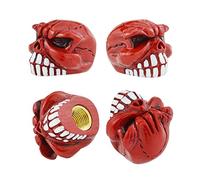 Temzzer Valve Stem Caps Skull 4pcs Car Tire Valve Caps for Most Vehicles Bikes Motorcycles, Red