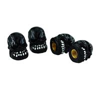 Temzzer Valve Stem Caps Skull Bike Tire Air Rim Covers for Most Vehicles Bicycles Motorcycles 4pcs,Black