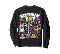 Ten 10th Birthday Astronaut Galaxy Space 10 Year Old Boys Sweatshirt