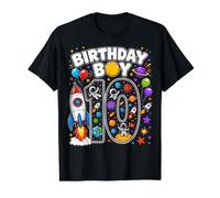 Ten 10th Birthday Astronaut Galaxy Space 10 Year Old Boys Value Graphic T-Shirt