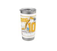Ten 10th Birthday Excavator Construction 10 Year Old Boys Stainless Steel Insulated Tumbler