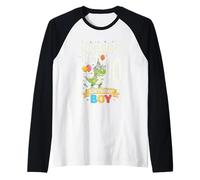 Ten 10th Birthday Rawr Dinosaur 10 Year Old Birthday Boy Raglan Baseball Tee