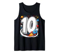Ten 10th Birthday Space Rocket Planets 10 Year Old Gifts Tank Top