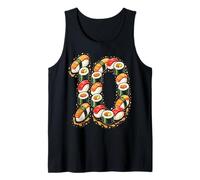 Ten 10th Birthday Sushi Kawaii Cuisine 10 Year Old Girls Tank Top