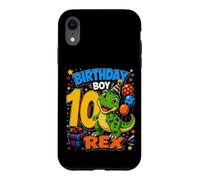 Ten 10yr 10th Birthday Boy Dinosaur 10 Year Old Toddler Boys Case for iPhone XR